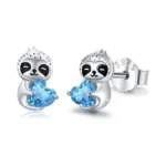 Tughra S925 Sterling Silver Sloth Gifts Stud Earrings For Mother's