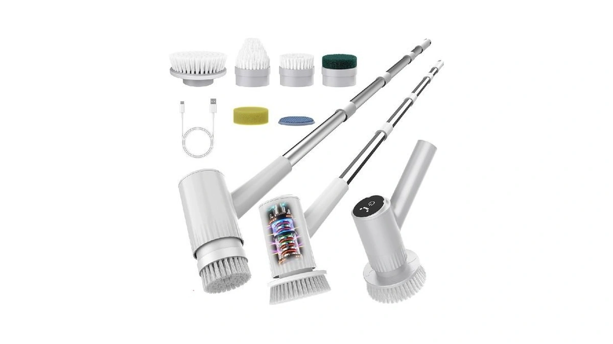 Botlife Electric Spin Scrubber – 5-hour Battery, 6 Brush Heads,