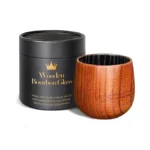 Charred Wooden Bourbon Drinking Glass, Bourbon Gifts For Men -