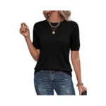 Btfbm Women's Short Sleeve Sweaters 2026 Summer Crew Neck Knit