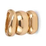 Chunky Gold Bangles Bracelets Stack For Women, Dainty 14k Gold