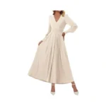 Btfbm Womens Long Sleeve Maxi Dress Fall 2025 Casual V