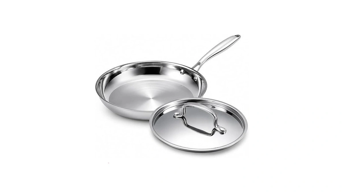 Useluck 10 Inch Stainless Steel Frying Pan - 3 Ply