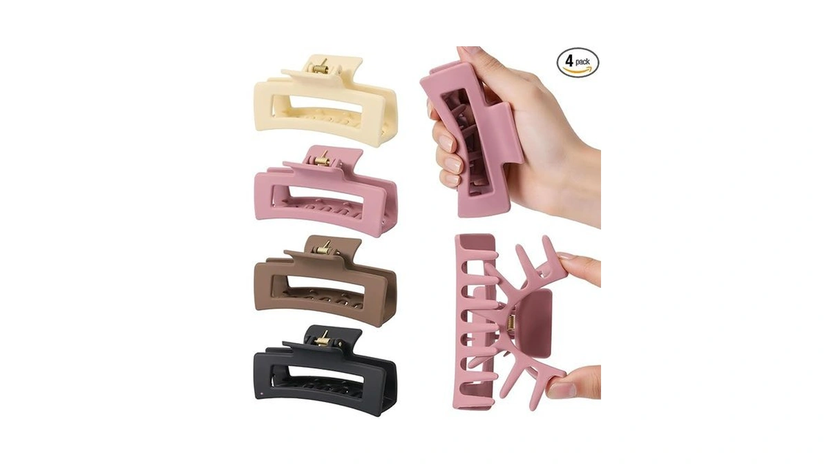 Auseibeely 4pcs Cloud Claw Clips For Women, 4.1 Inch Large
