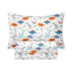 Bysure Twin Sheets Set Kids(dinosaur, Orange&blue), 3 Pieces Easy Fit