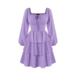 Scarlet Darkness Renaissance Dress For Women Square Neck Long Sleeve