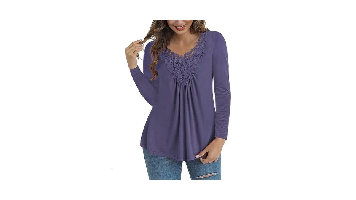 Tralilbee Women's 2x Plus Size Tops Casual Blouse Long Sleeve