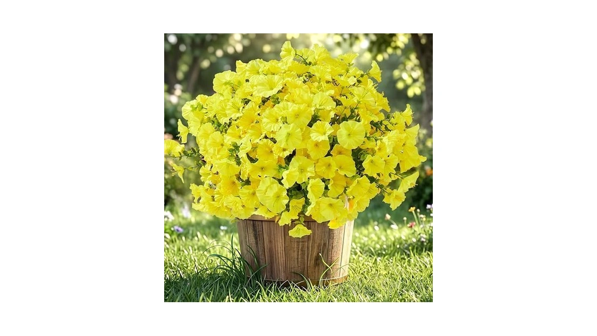 Bakkiet Artificial Flowers For Outdoors, 12 Bundles Fake Plants For