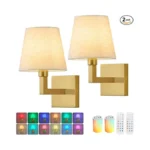 Battery Operated Wall Sconce With 10000mah Detachable Rechargeable Bulbs, Wireless