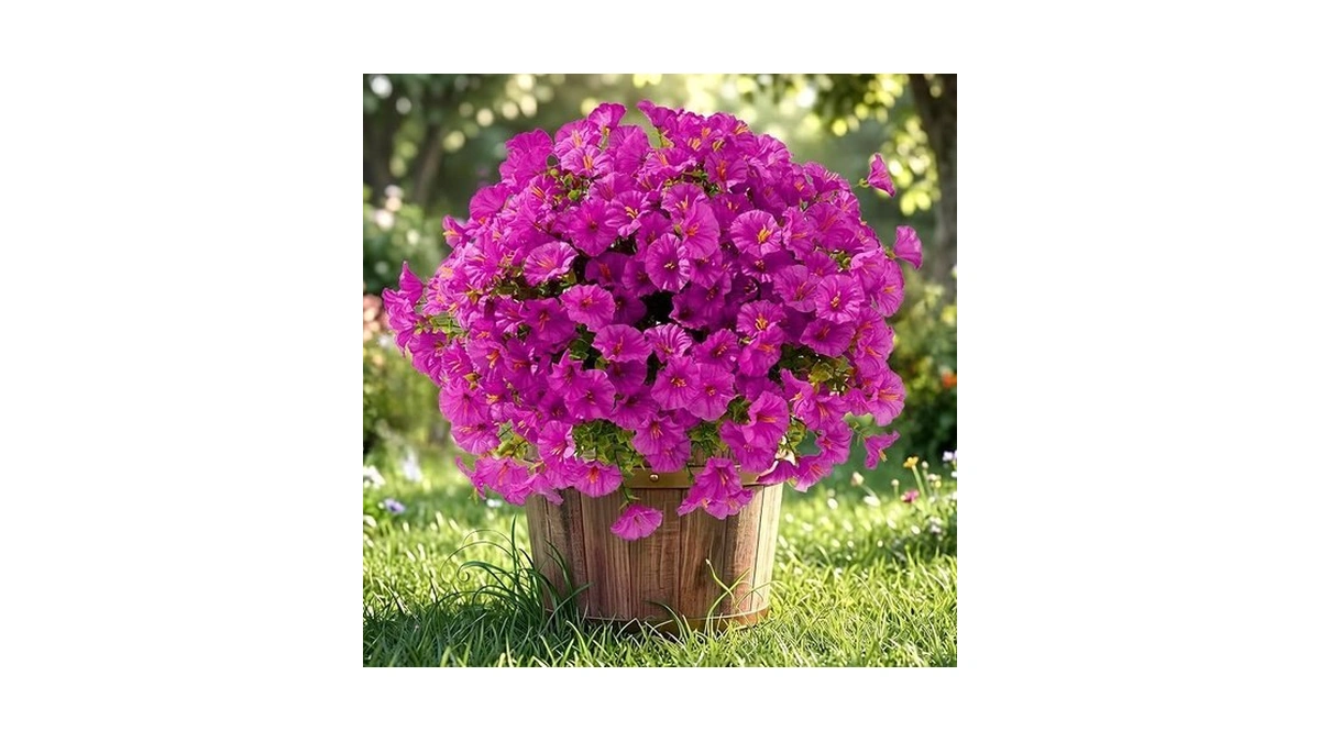 Bakkiet Artificial Flowers For Outdoors, 12 Bundles Fake Plants For