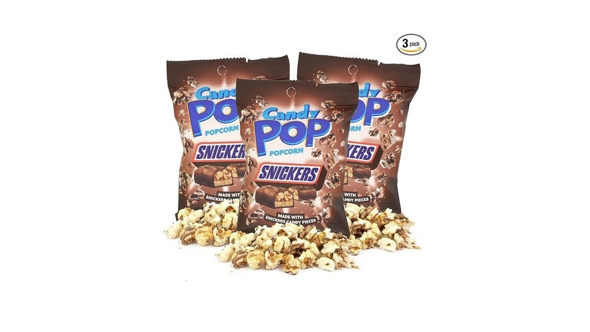 Snickers Candy Pop Popcorn, Sweet And Savory Treat With Candy