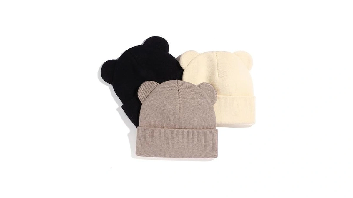 Weradau Baby Winter Beanie Hat,kids Cute Bear Ears Soft Knit