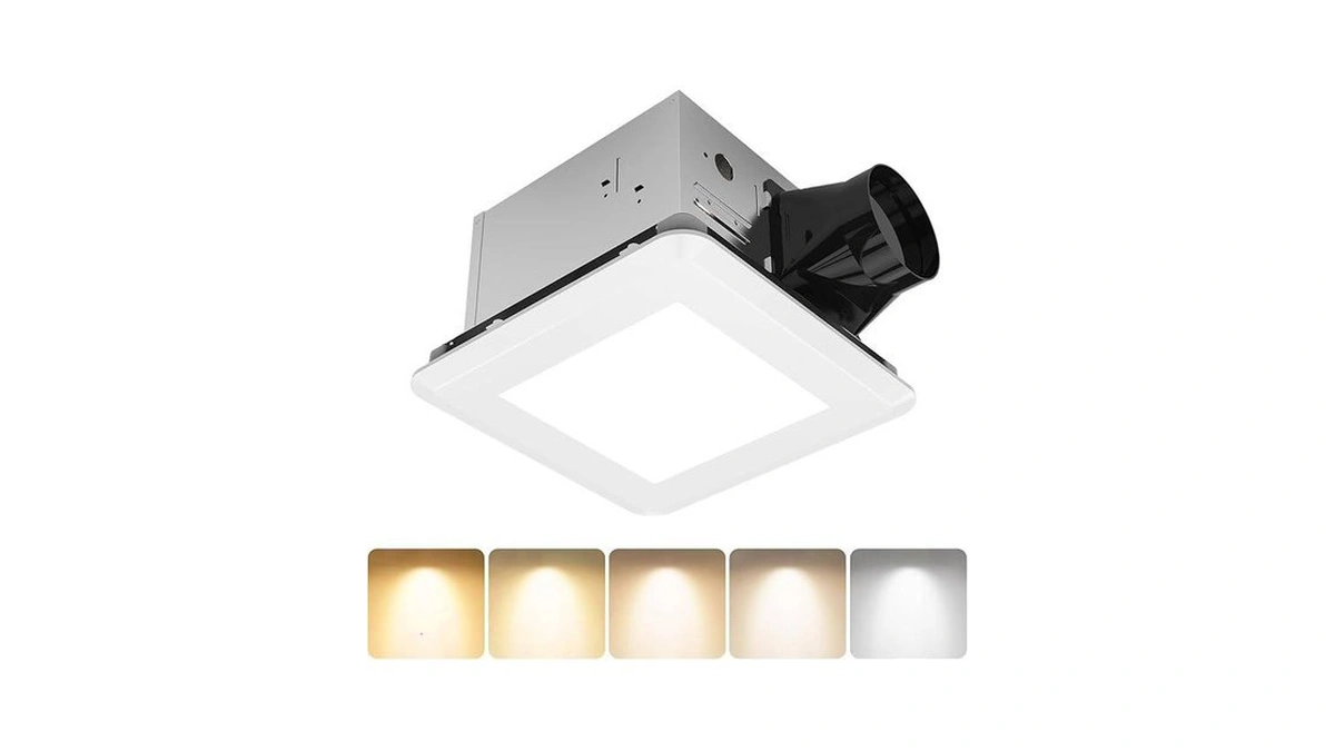 Ahawill 8" Ultra Quiet Bathroom Exhaust Fan With Light,80 Cfm,1.0