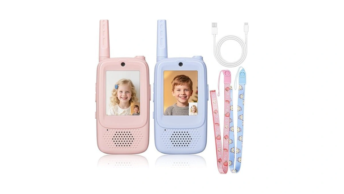 Video Walkie Talkies For Kids, 2 Pack Rechargeable 6-in-1 Video