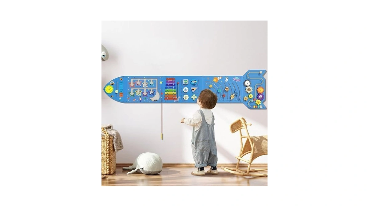 Spacocld Rocket Activity Wall Busy Board Panels - Sensory Wall
