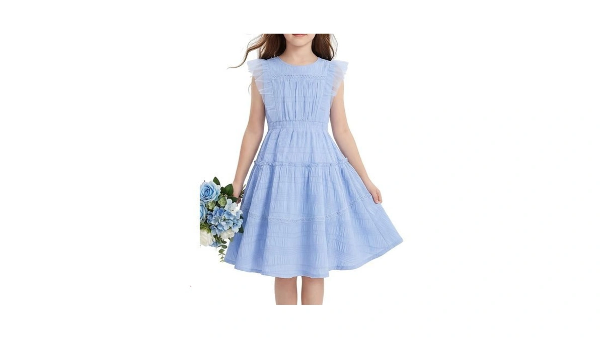 Grace Karin Girls Sleeveless Summer Dress, Ruffle Tiered Easter Spring