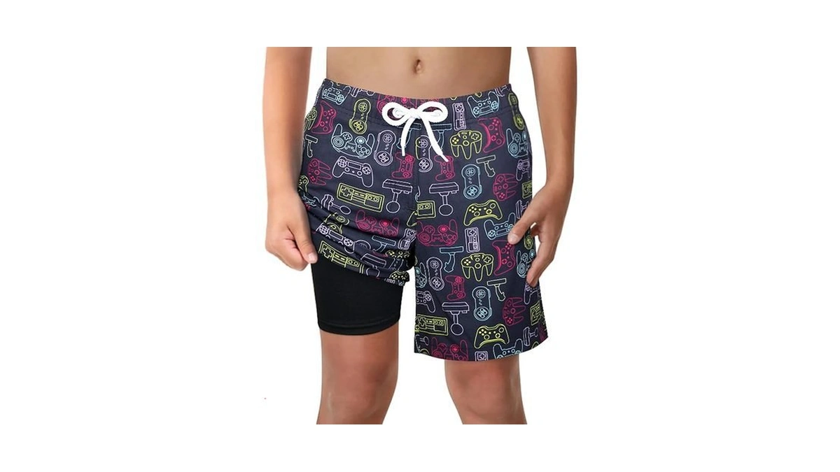 Lucowee Boys Swim Trunks With Boxer Brief Liner Compression 6"