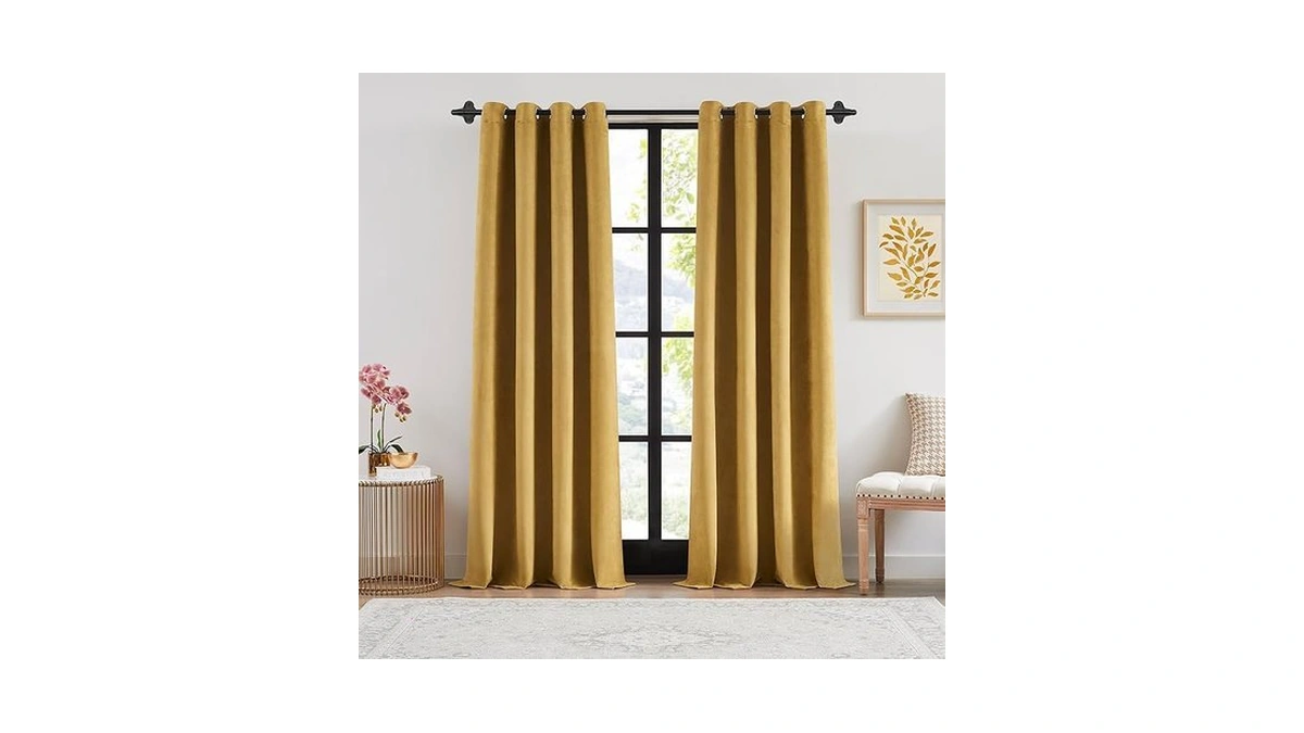 Randall Yellow Leather Blackout & Silence Thermal Insulated Curtains In