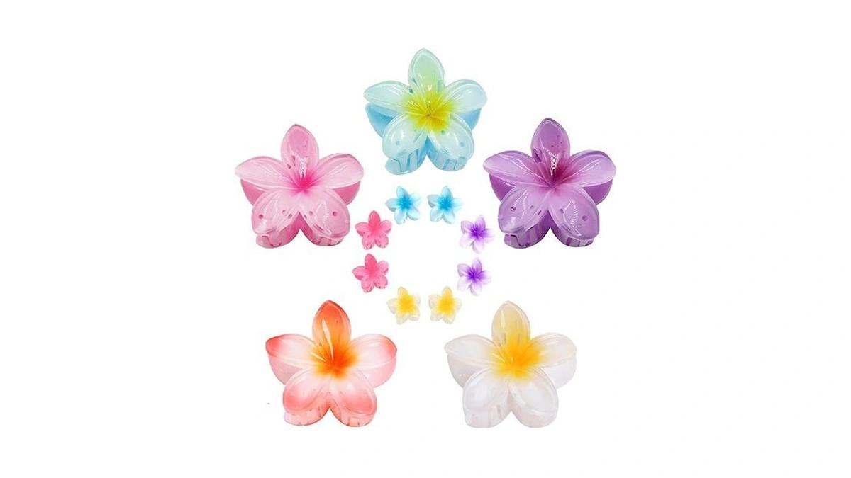 Miniluck Flower Hair Claw Clips For Women,5pcs Cute Large Claw
