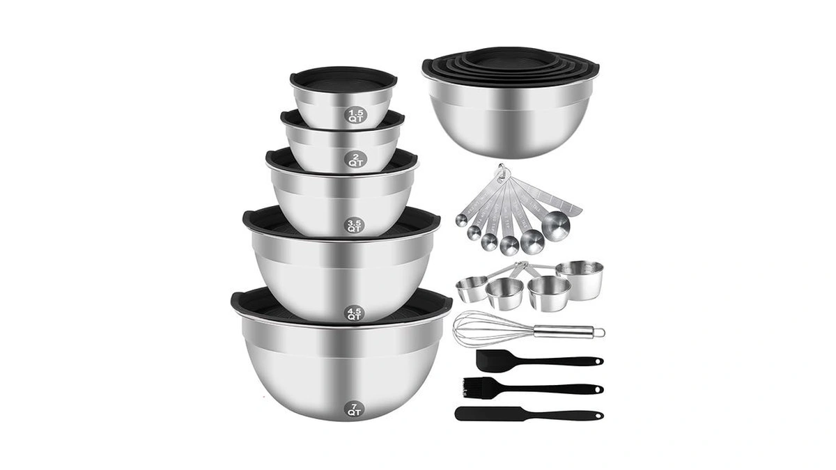Wepsen Mixing Bowls Set, 25pcs Stainless Steel Mixing Bowl With
