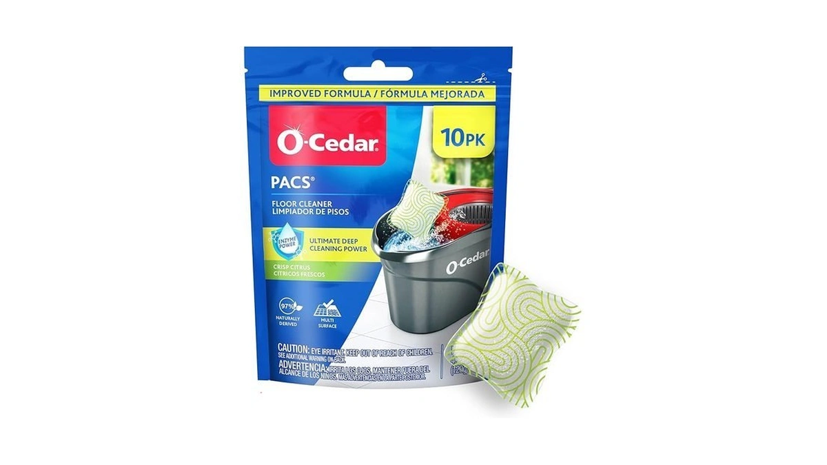 O-cedar Pacs Hard Floor Cleaner, Crisp Citrus Scent 10 Count