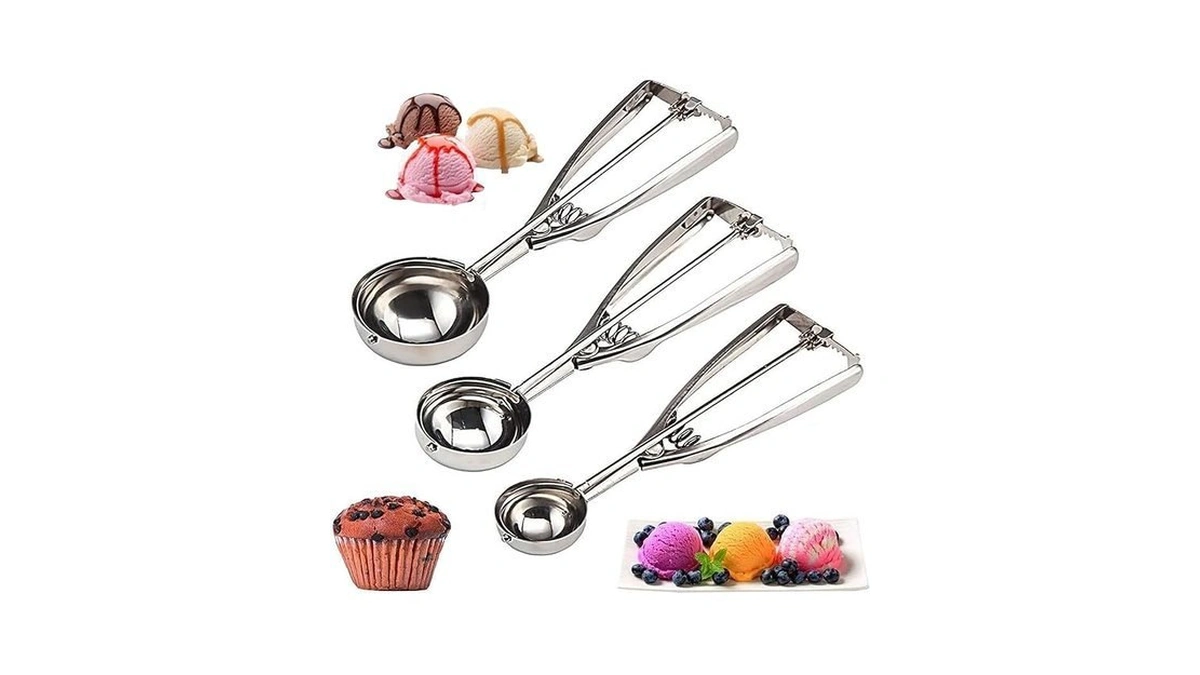 Cookie Scoop Set 3 Pcs, With Trigger Large-medium-small Size For