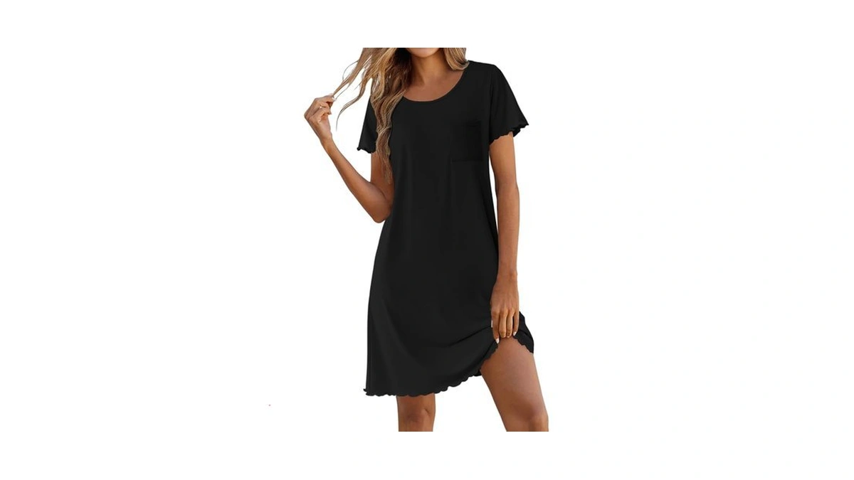 Ekouaer Sleep Shirts For Women Bamboo Viscose Nightgowns Soft Night
