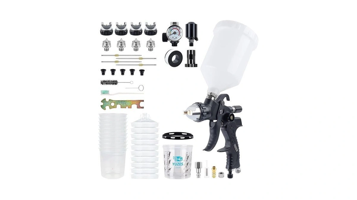 Yuzes Hvlp Spray Gun Kit β 4 Nozzles (1.4/1.7/2.0/2.5mm), Auto