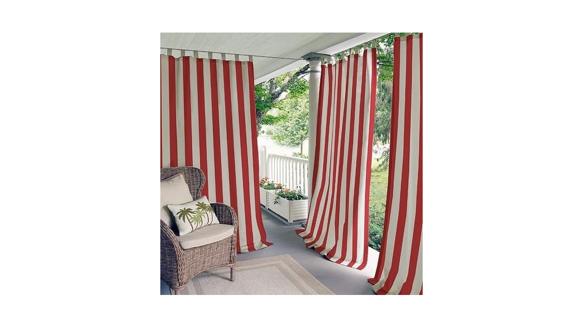 Elrene Home Fashions Highland Stripe Indoor/outdoor Curtain Panel, 50 Inches