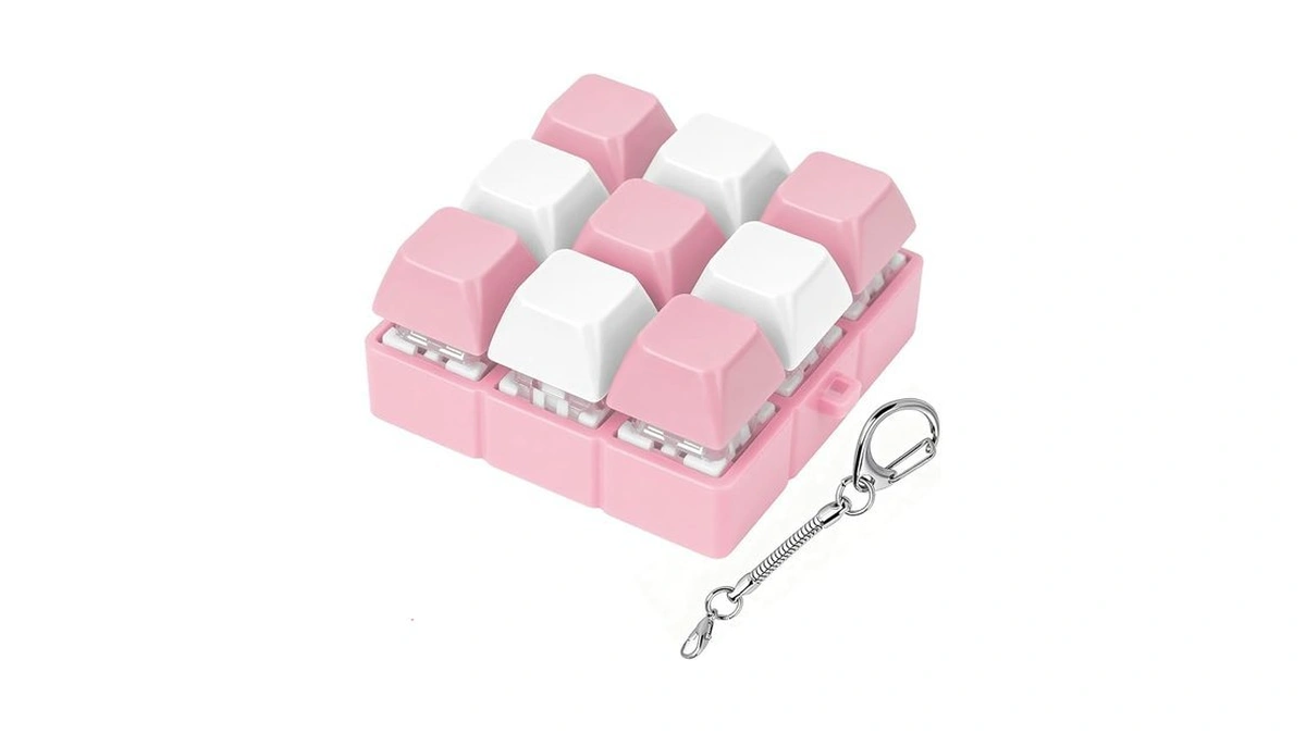 Axlksia Creamy Keyboard Fidget Toy, Fidget Clicker Keyboard Fidget Keychain,