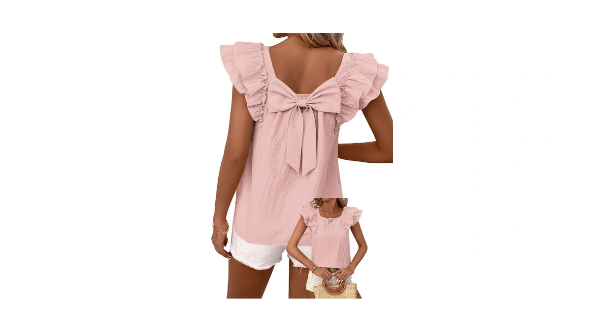 Falechay Summer Womens Tops Cute Oversized Peasant Outfits Casual Chiffon