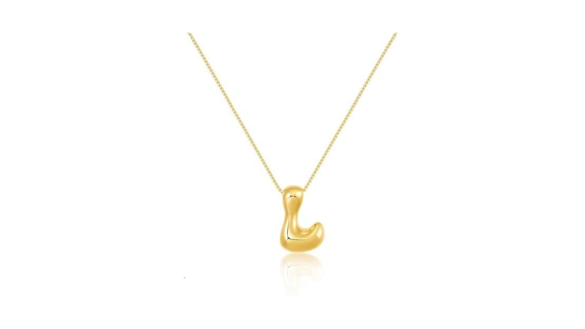 Lcherry Valentine's Day Gift Bubble Letter Necklace For Women, Bubble