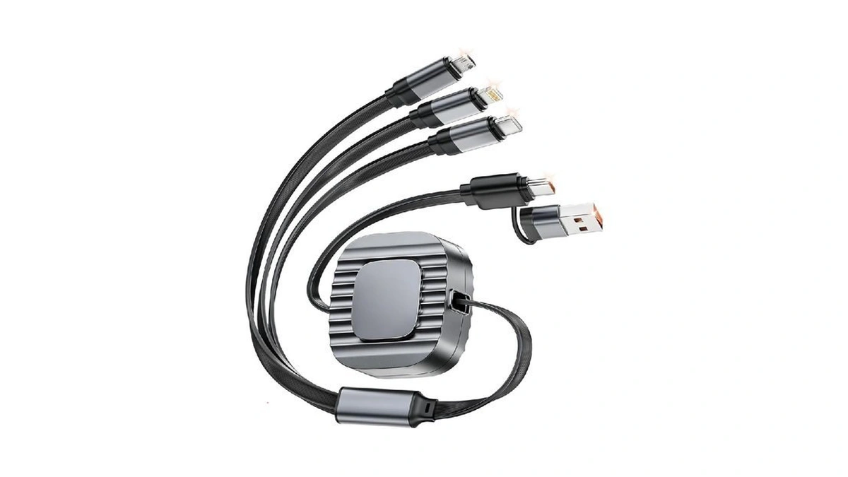 Retractable Multi Charging Cable, 3 In 2 Multiple Charger Cord,