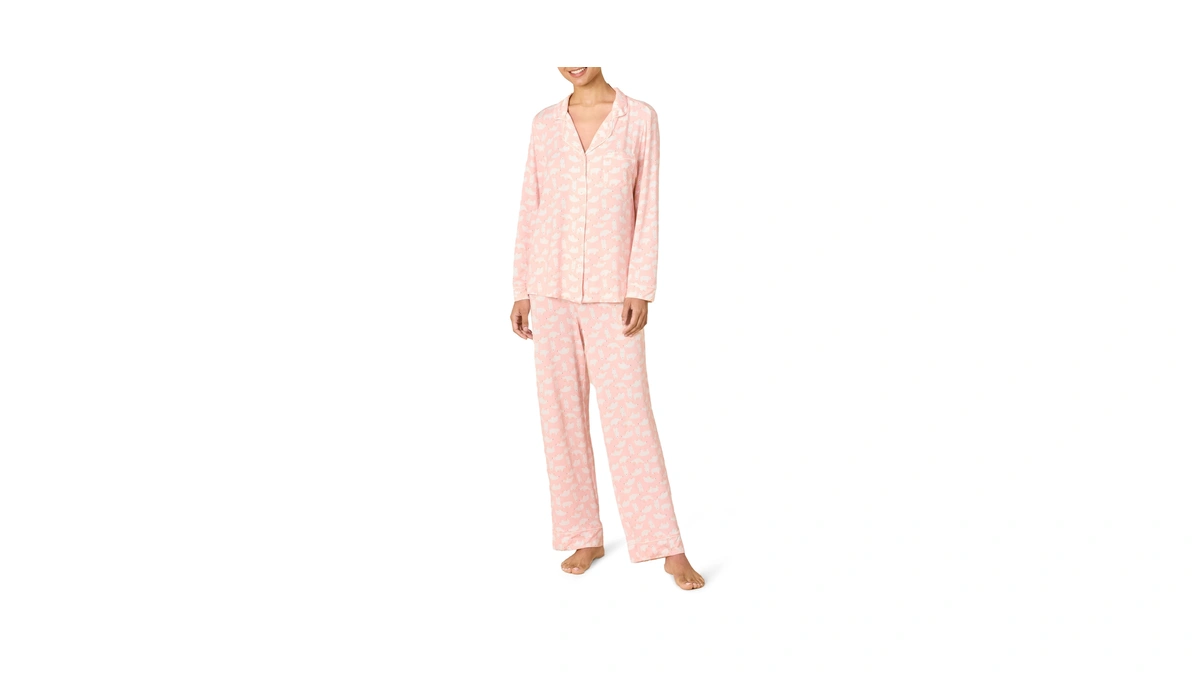 Amazon Essentials Womens Pj Set, Pale Pink Polar Bears, Large
