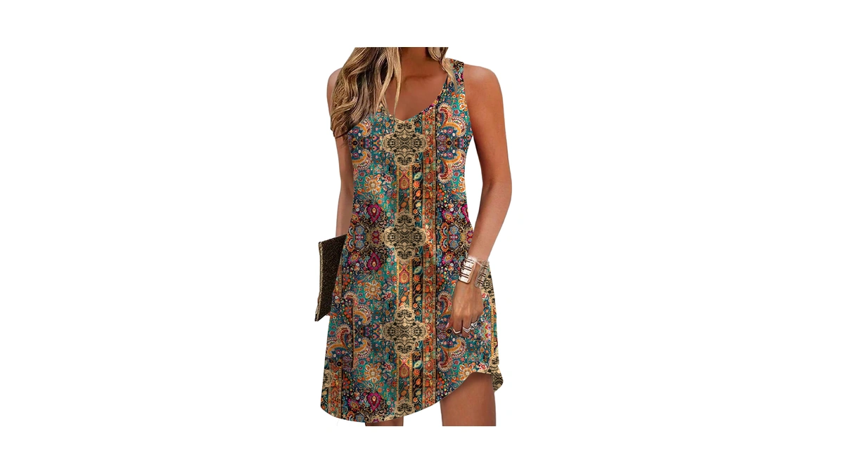 Zeagoo Tropical Dress For Women A Line Dresses With Pockets