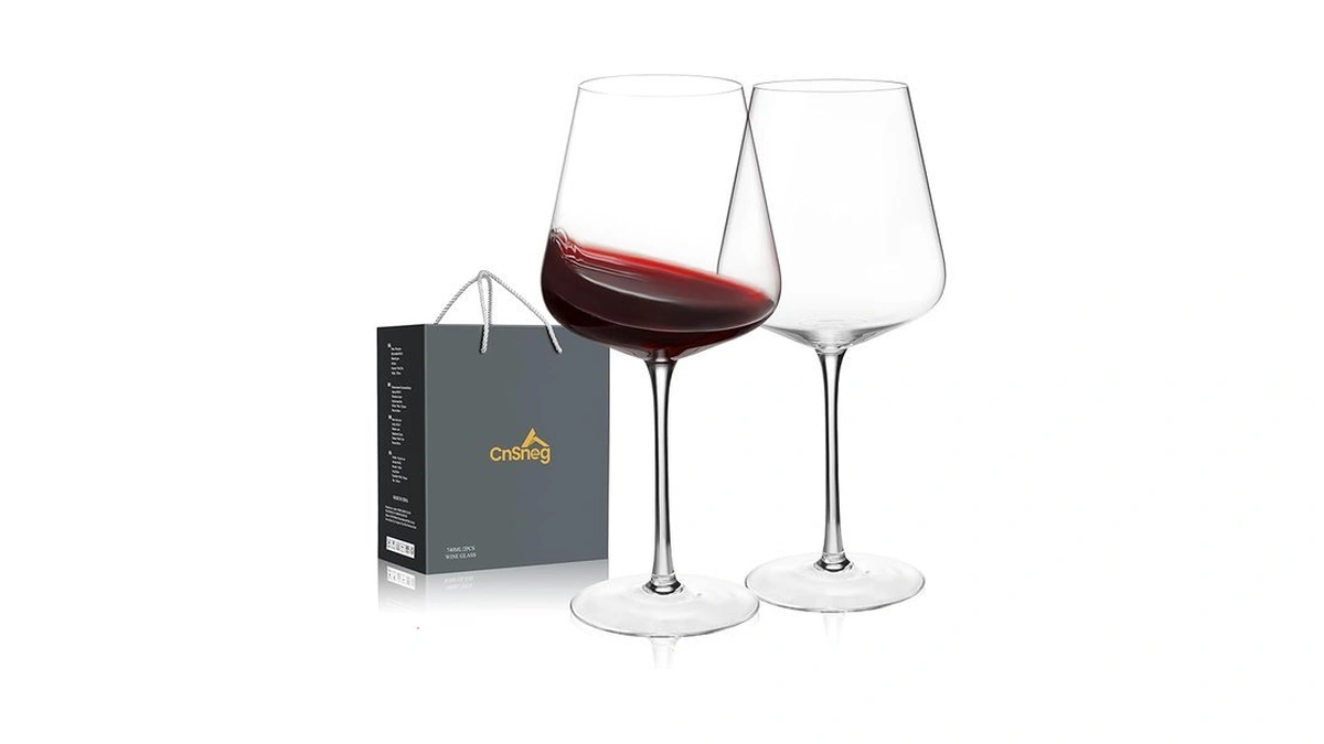 Cnsneg Crystal Wine Glasses Set Of 2, Large Wine Glass