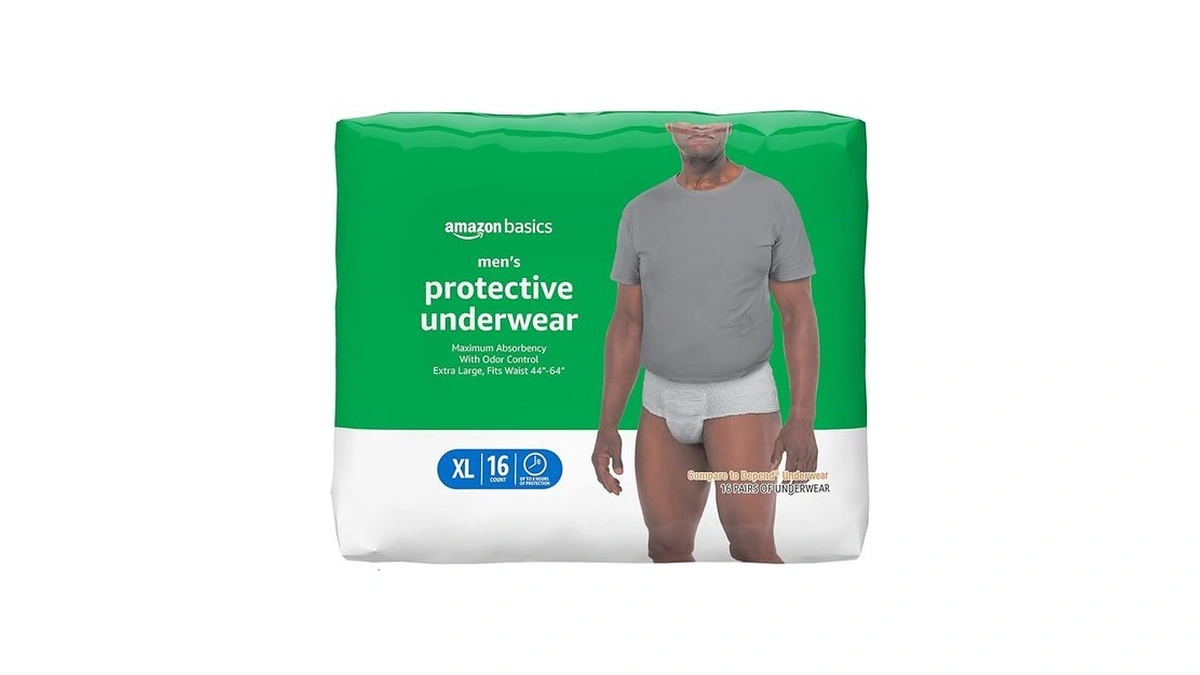 Amazon Basics Maximum Absorbency Incontinence Underwear For Men With Leak