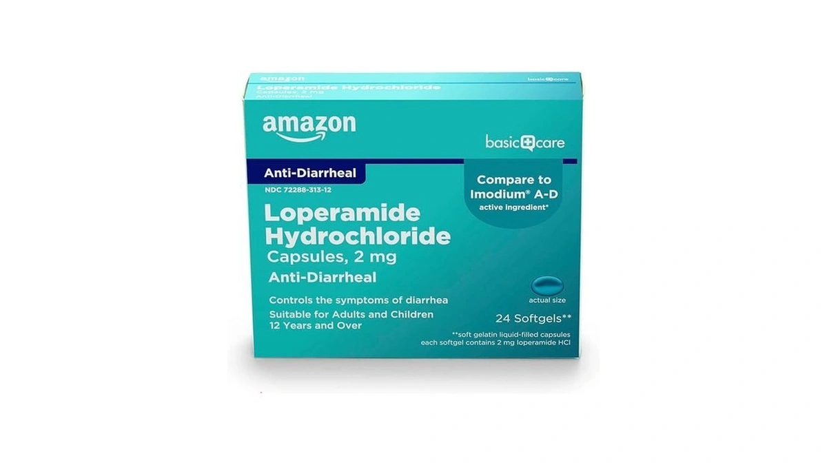 Amazon Basic Care Loperamide Hcl 2 Mg Softgels, Anti-diarrheal, Easy