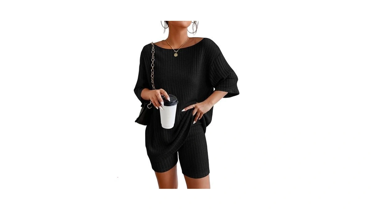 Molirex Biker Short Sets Women 2 Piece Outfits, Off Shoulder