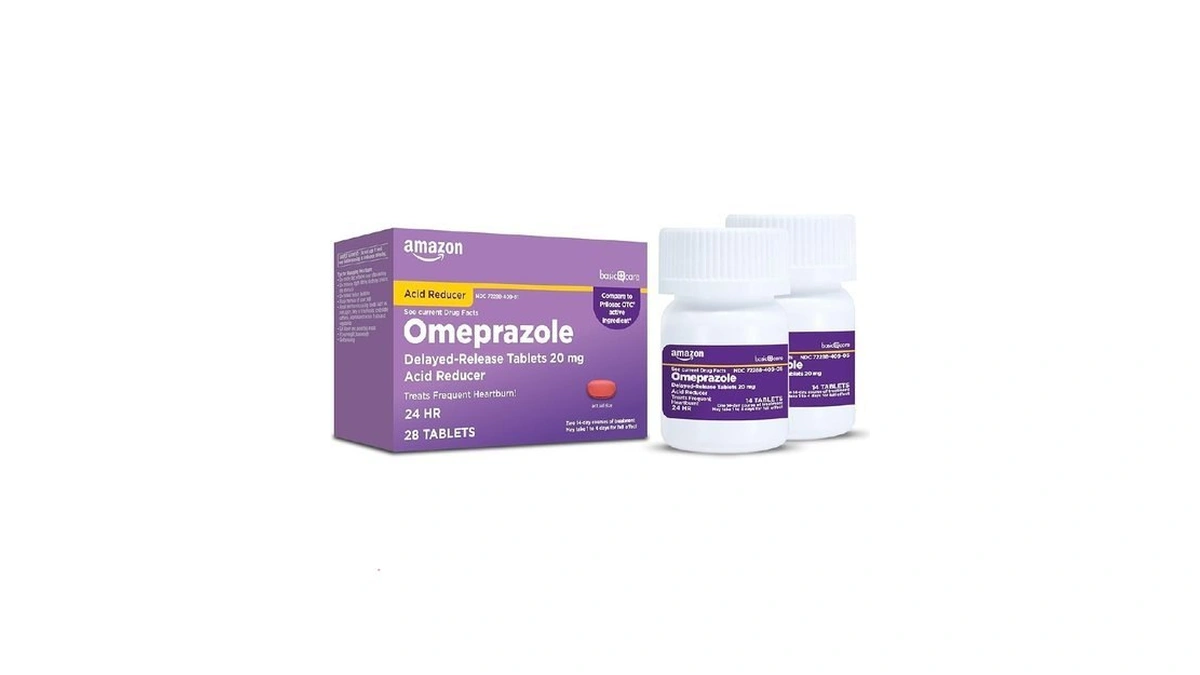 Amazon Basic Care Omeprazole Delayed Release Tablets 20 Mg, Acid