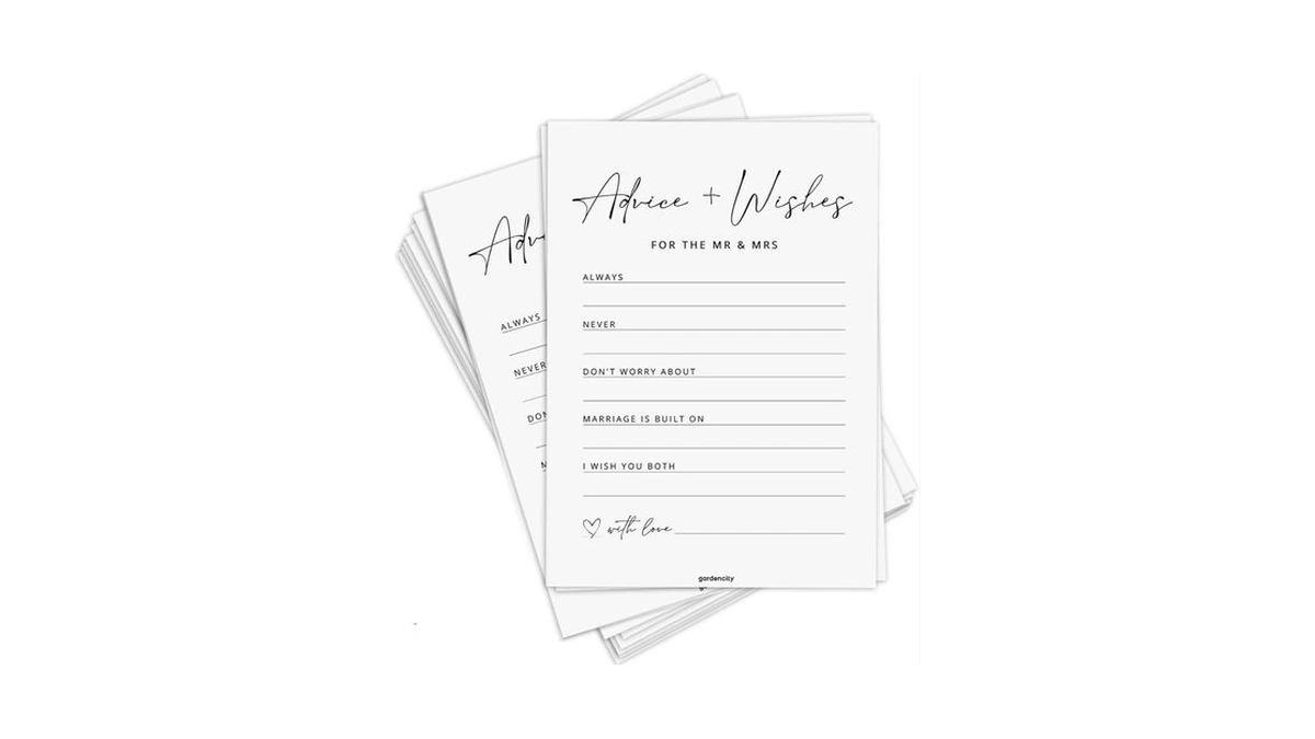 Gardencity Advice And Wishes For The Mr And Mrs, Bridal