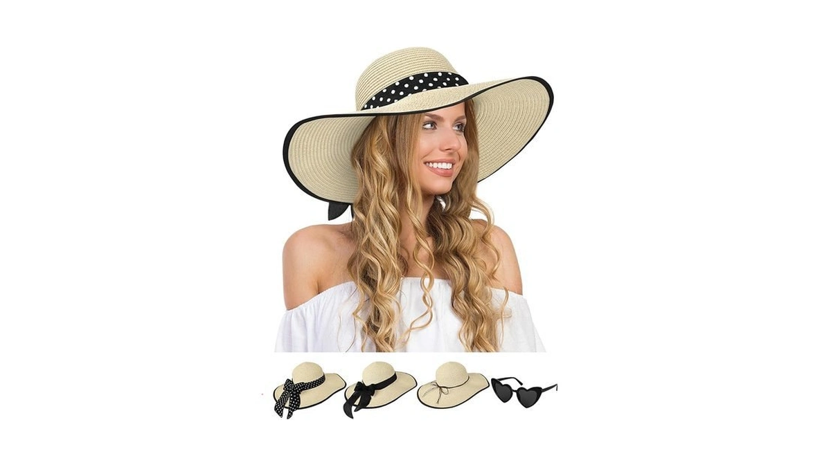 Senker Fashion Sun Hats For Women, Wide Brim Floppy Beach