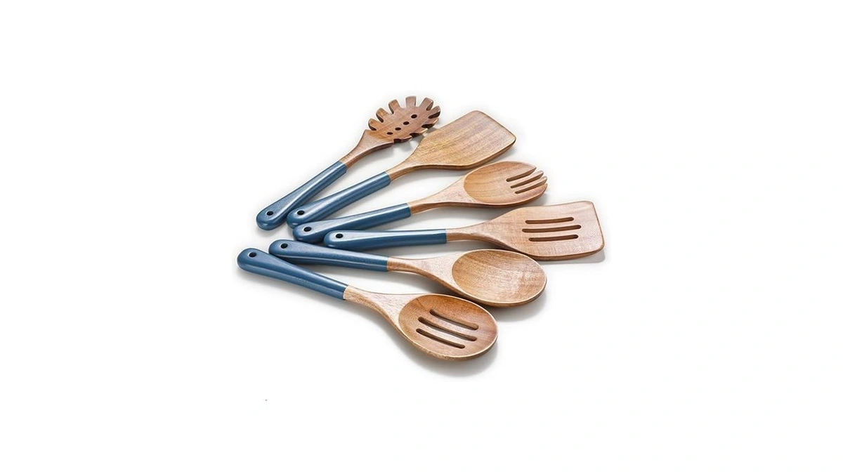 Rosos Wooden Spoons For Cooking, 6 Pcs Natural Acacia Wooden