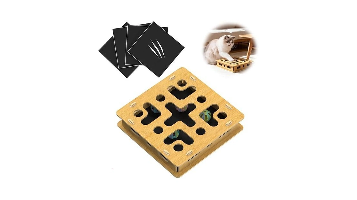 Eiodear Cat Nail File Scratcher Box With 5 Sandpaper Pads