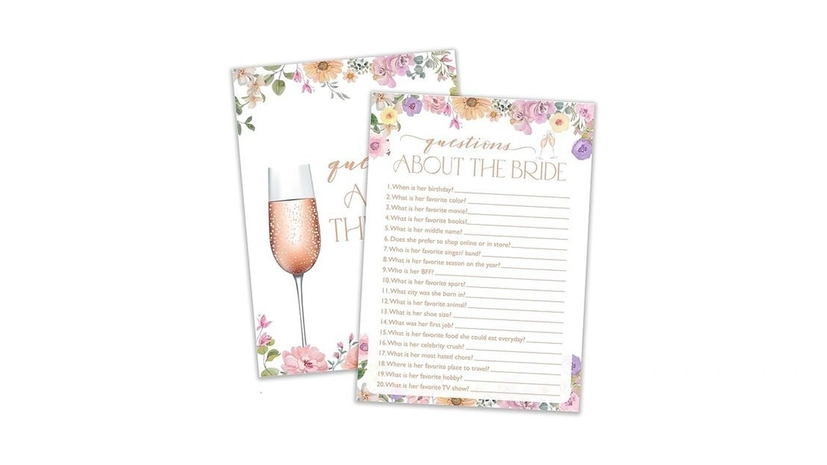 Bridal Shower Games, Wildflowers Games, Questions About The Bride Games,