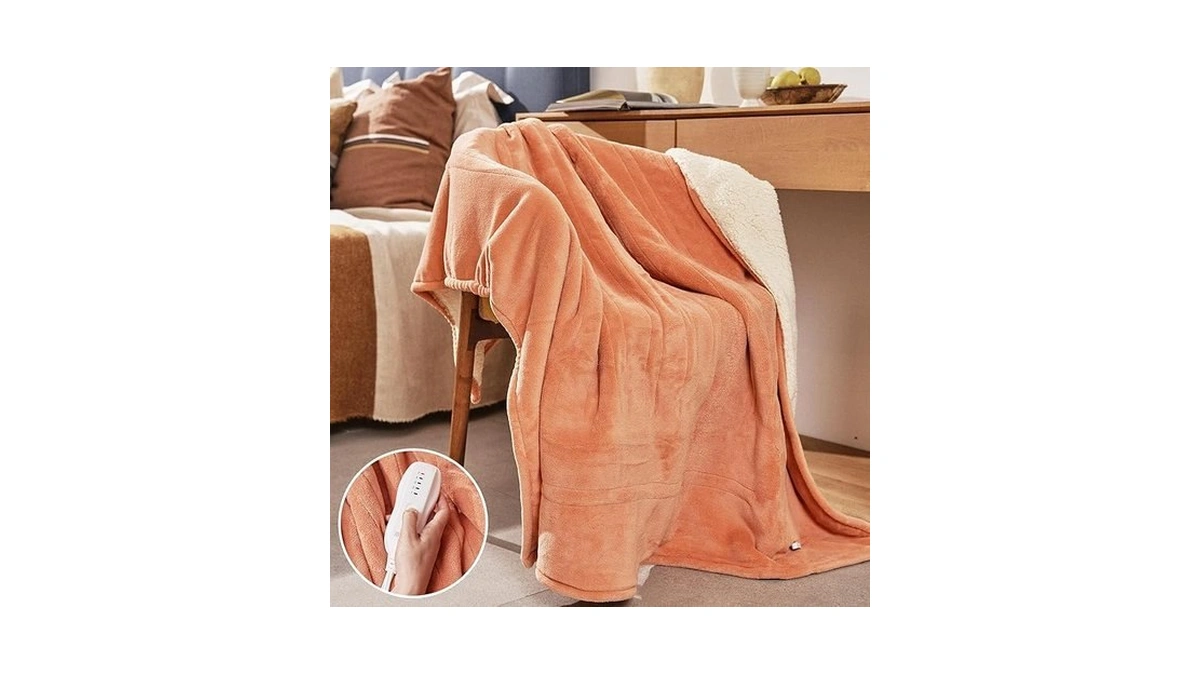 Heated Blanket 50''x60''-soft And Comfortable Electric Throw,5 Heat Settings And