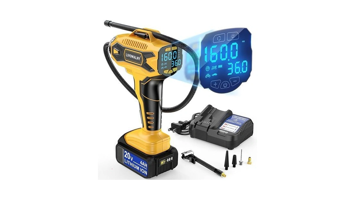 160psi Cordless Tire Inflator Air Compressor Compatible With Dewalt 20v