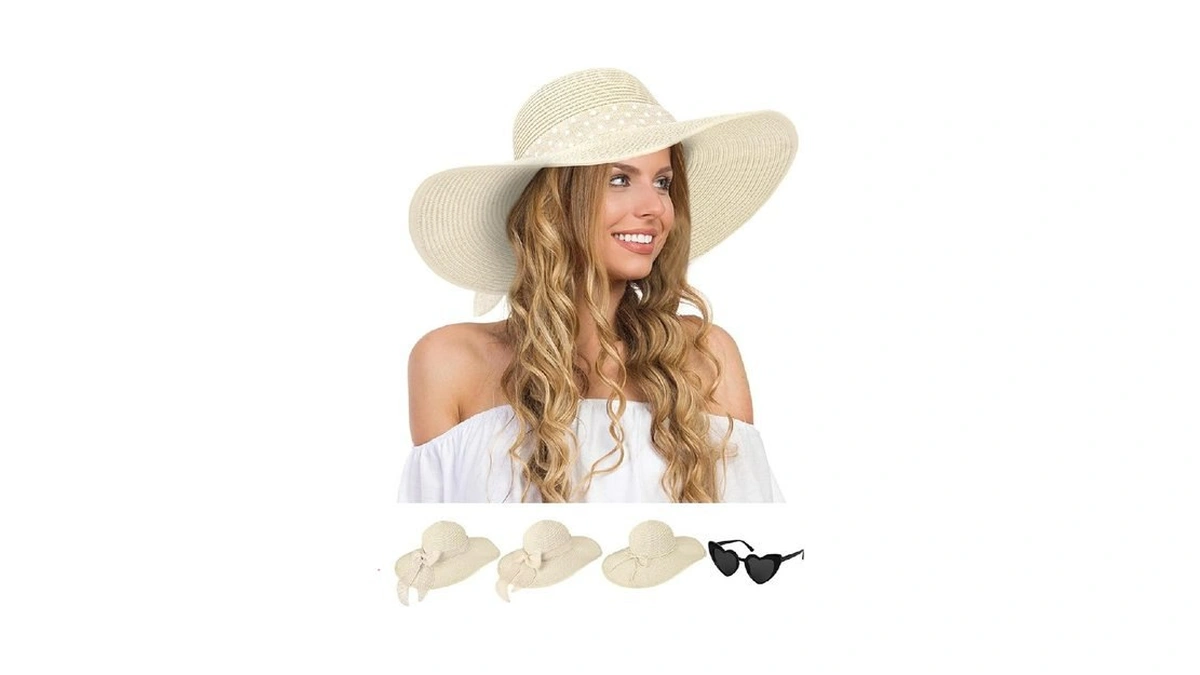Senker Fashion Sun Hats For Women, Wide Brim Floppy Beach
