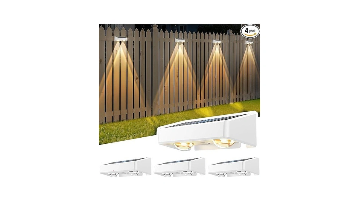 Solar Fence Lights, 7 Rgb Colors, Warm White, Cool White