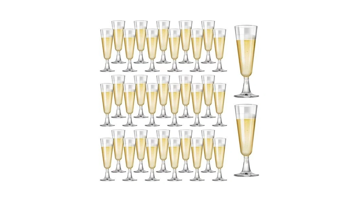 Surehome Plastic Champagne Flutes 40 Pack Disposable Champagne Glasses 5oz